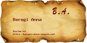 Beregi Anna névjegykártya